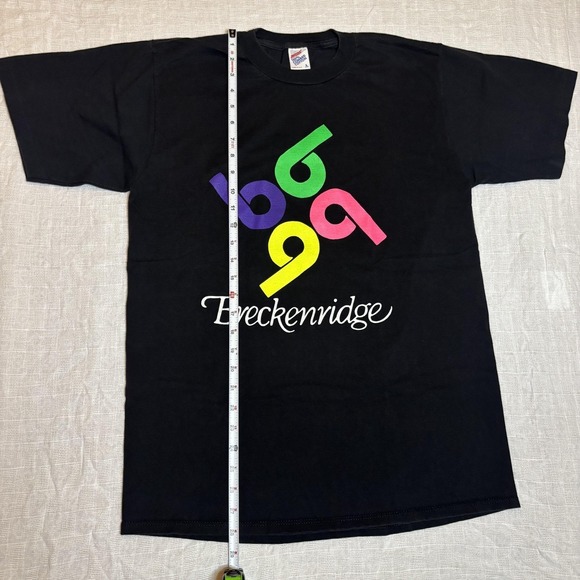 Vintage Breckenridge Shirt Mens Large Black Single Stitch Graphic Made USA 80s - Picture 7 of 12